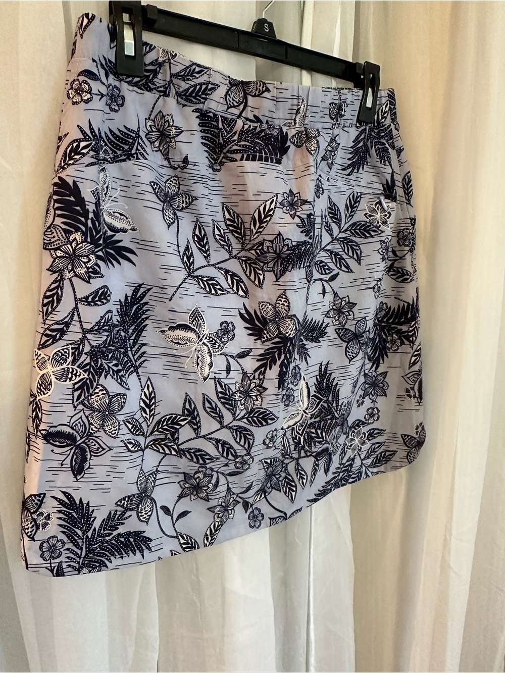 Chico’s Floral Print Blue Drawstring Women's Skort - Picture 7 of 7